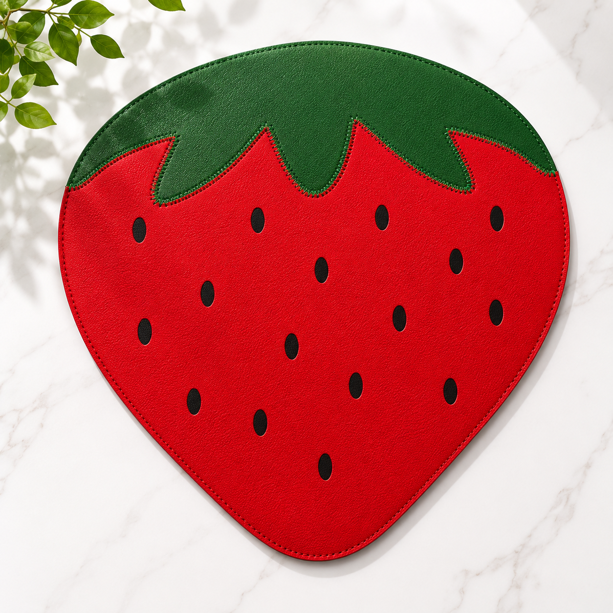 Sante Studio Strawberry Shaped Placemat – Reversible Table Mat