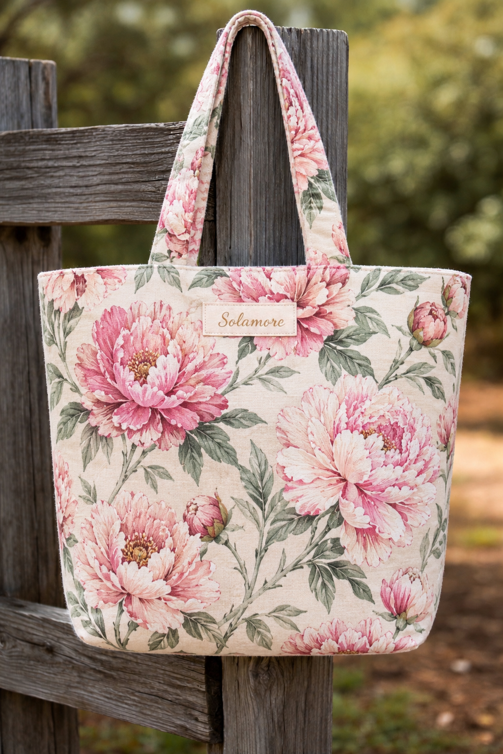 Solamore Pink Peonies Tote Bag – Chic Everyday Carryall