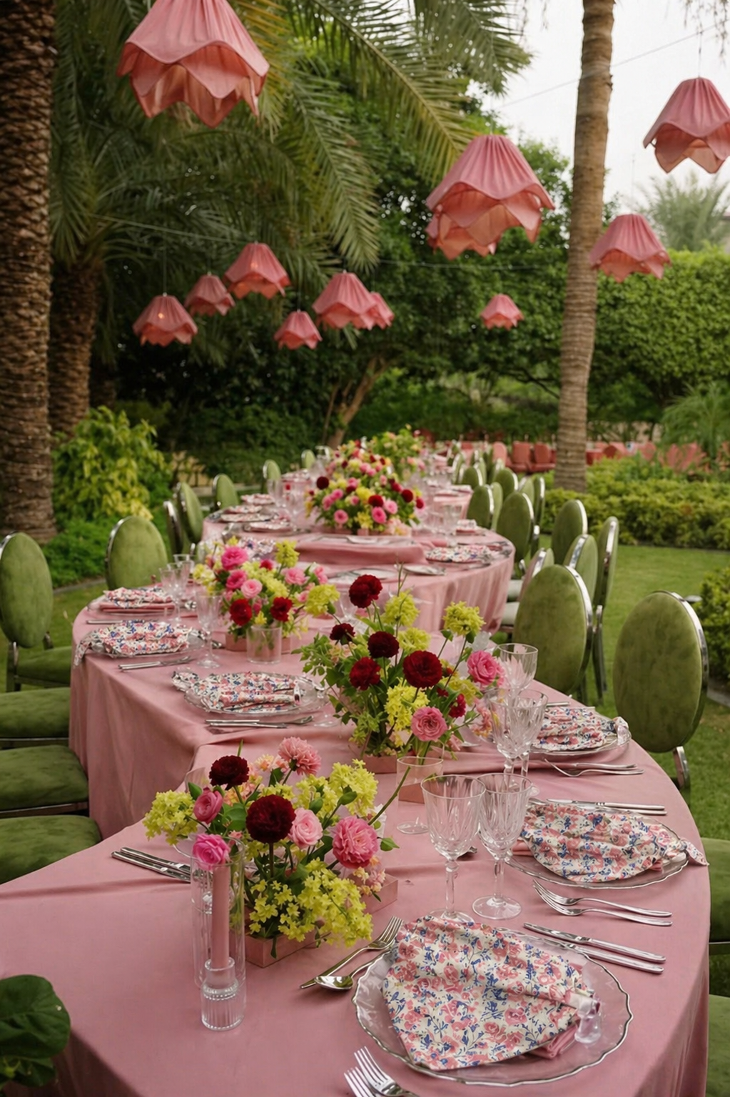 Pink Flowes Cloth Napkins – Set of 4