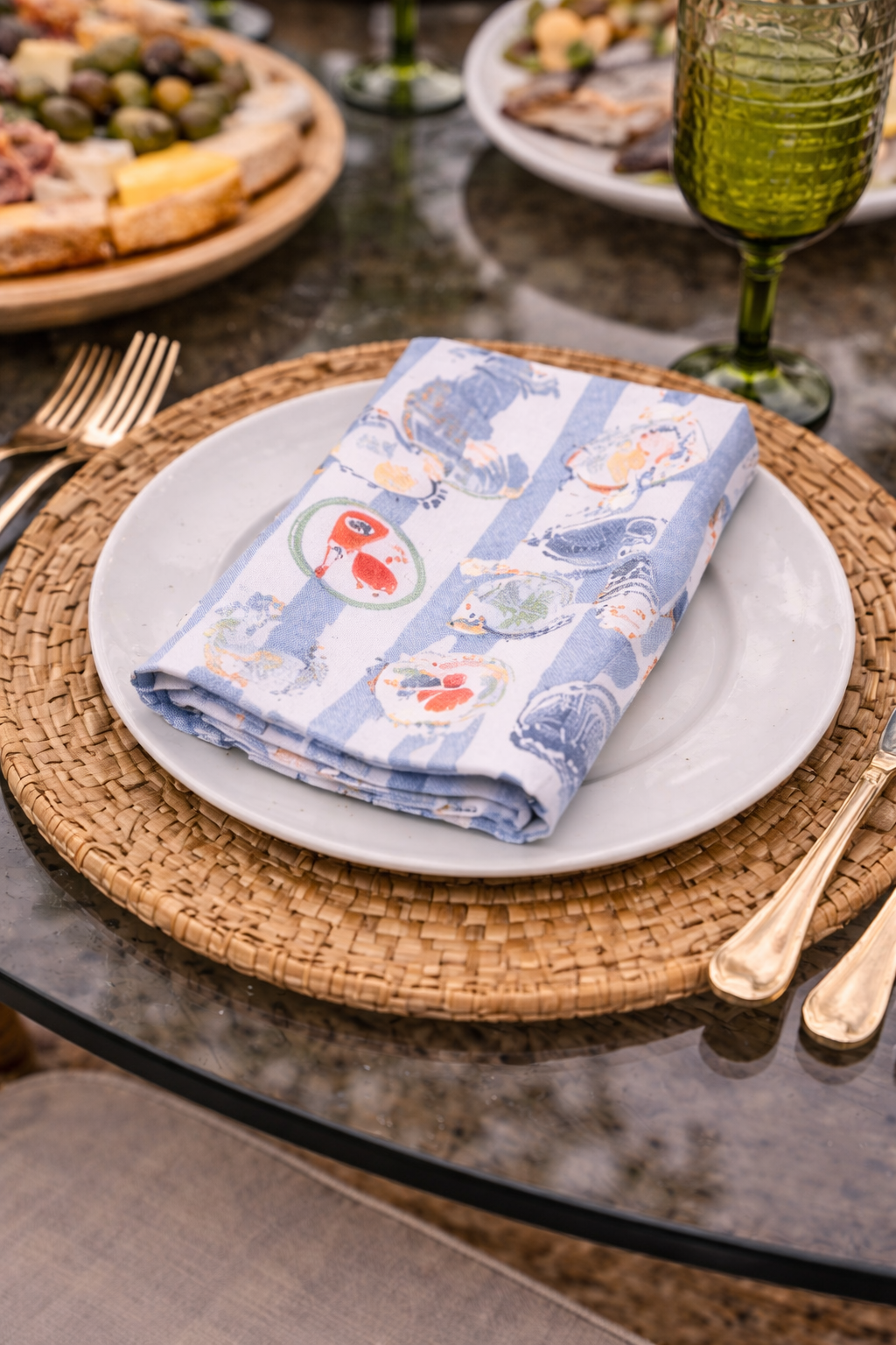 Coastal Seafood Cloth Napkins – Set of 4 | 17x17 Inches