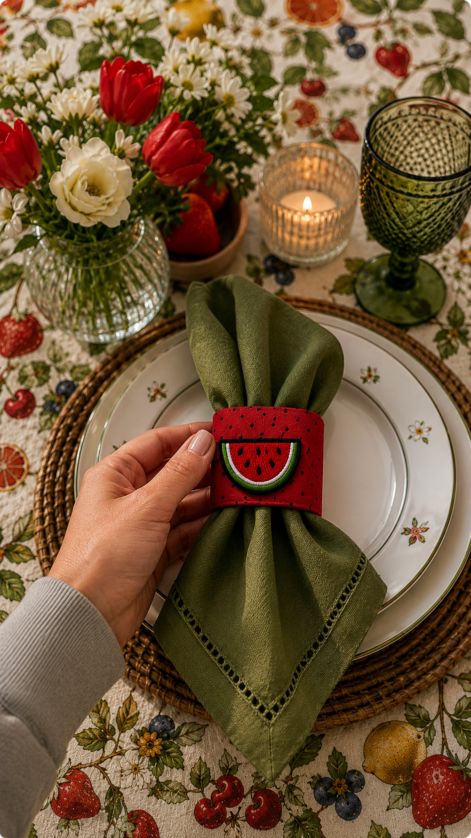 Watermelon Napkin Ring Set of 4