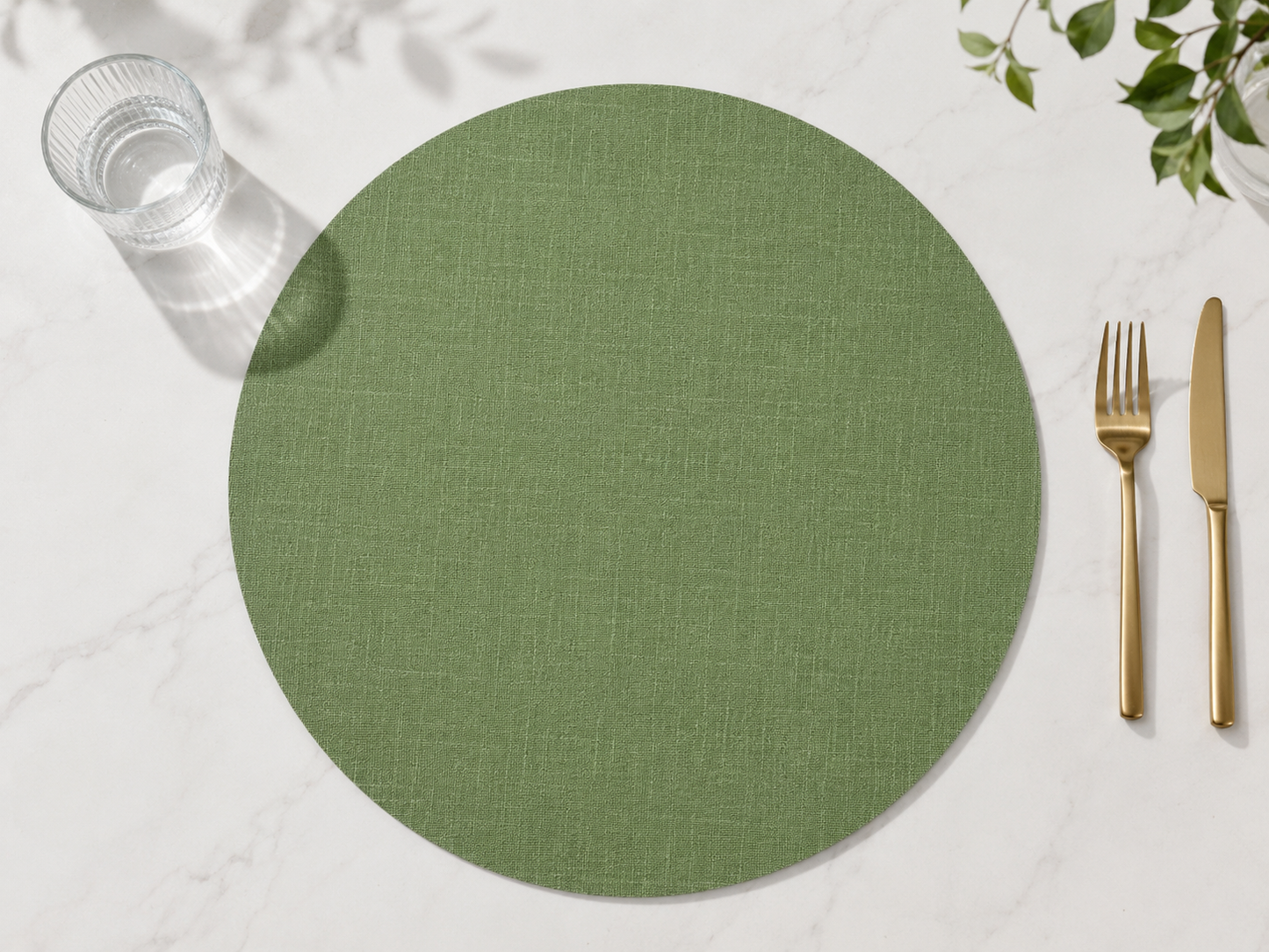 Sante Studio Reversible Round Linen-Look Placemat – 15 Inch (single pack)