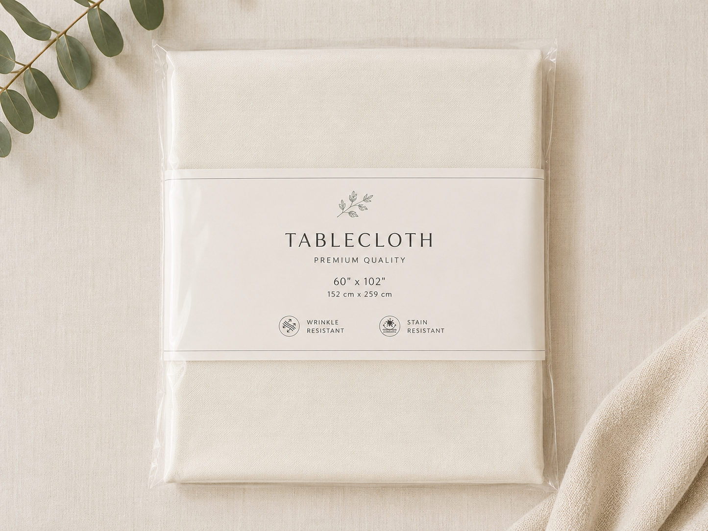 Soft Ivory everyday Tablecloth – 60x102 Inches | Elegant Everyday Dining Collection