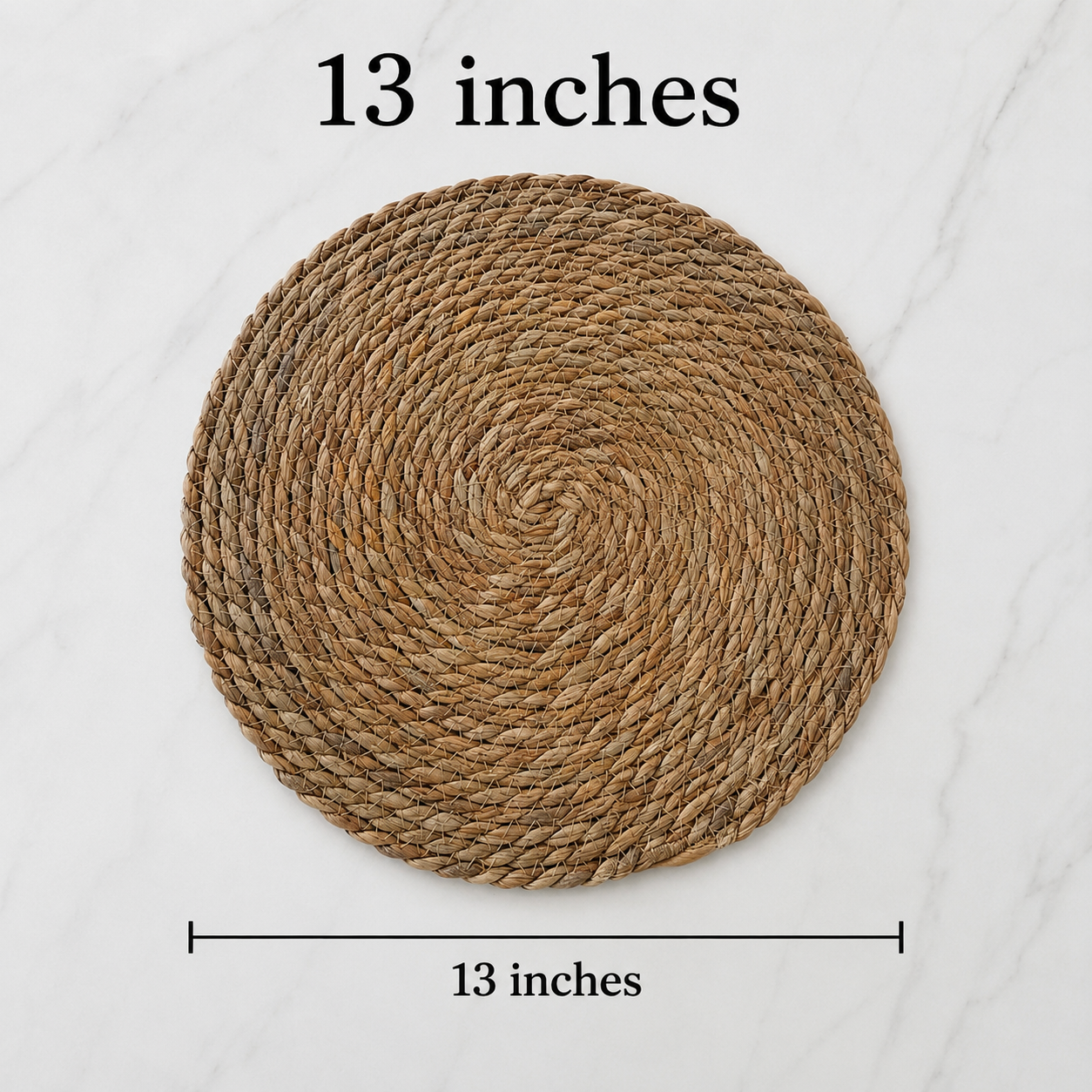 Round Woven Boho Placemat / Charger Plate  – 13 Inch Rustic Table Décor