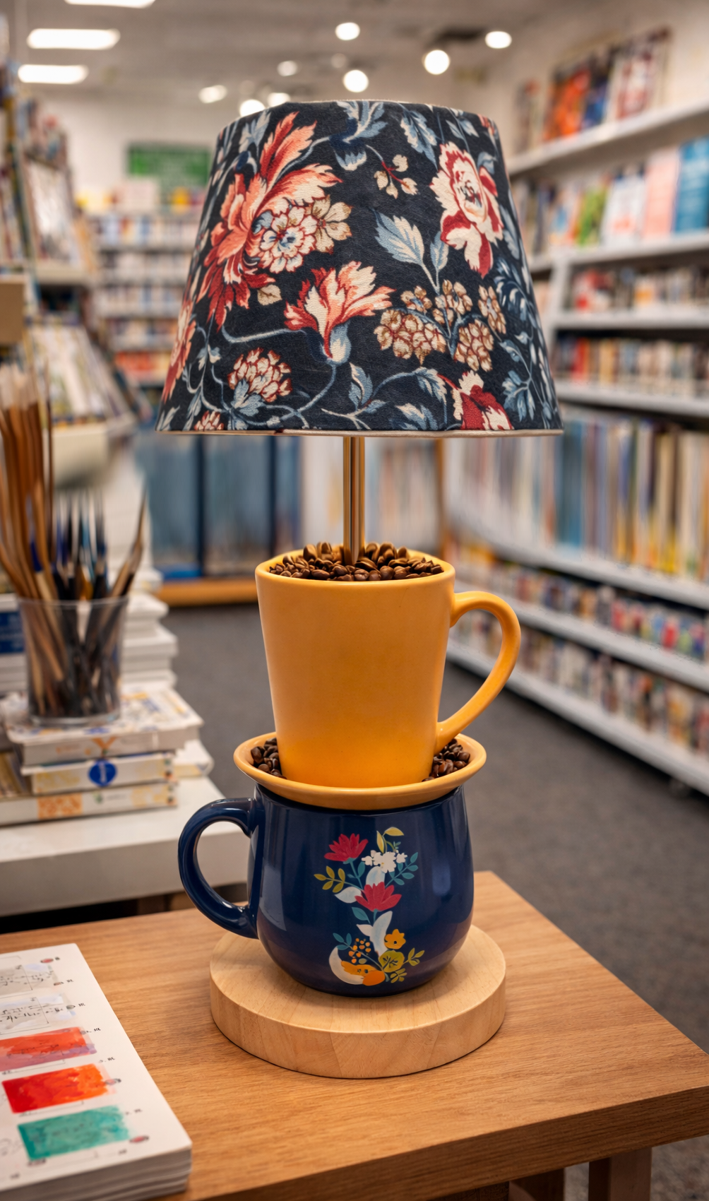 Morning Affirmations Handcrafted Lamp Base by Miami Artist Malky Ureña (Lampshade sold separately)