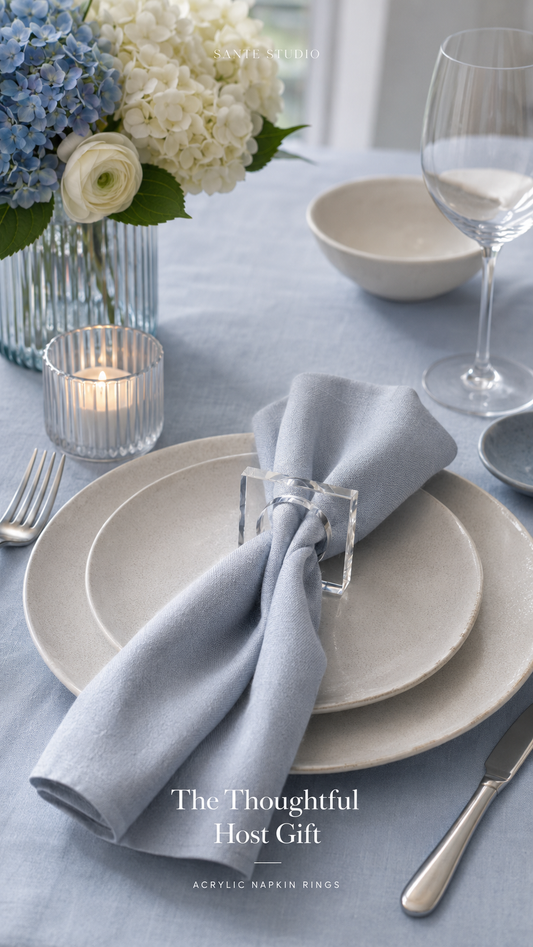 Modern Clear Acrylic Napkin Rings – Set of 4