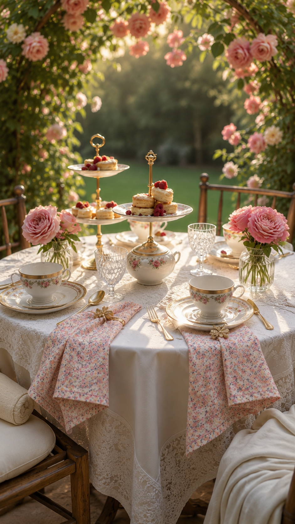 Blush Floral Cloth Napkins – Set of 4 | 15x15 Inches