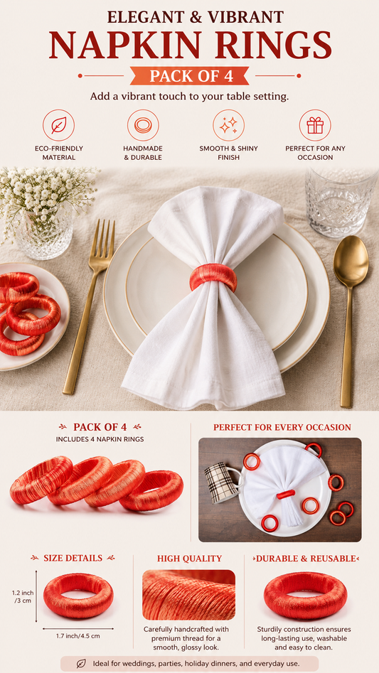 Sante Studio Handcrafted Napkin Rings – Set of 4 (Copy)