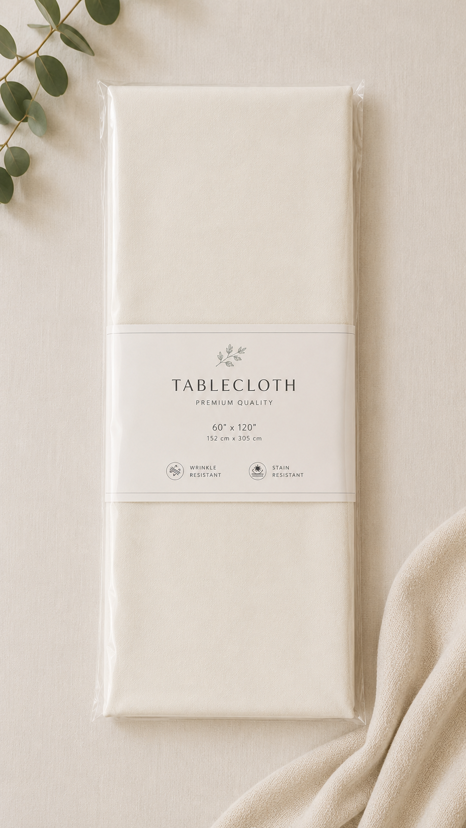 Soft Ivory everyday Tablecloth – 60x120 Inches | Elegant Everyday Dining Collection