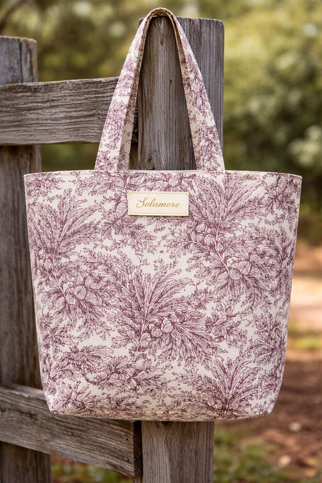 Solamore Toile Palm Tote – Quiet Luxury Handmade Elegance