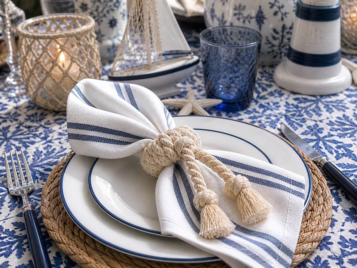 Handmade Nautical Rope Napkin Rings – Set of 4
