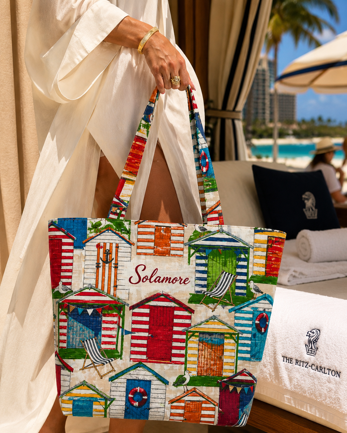 Solamore Coastal Cabana Tote – One of a Kind Handmade Beach Bag