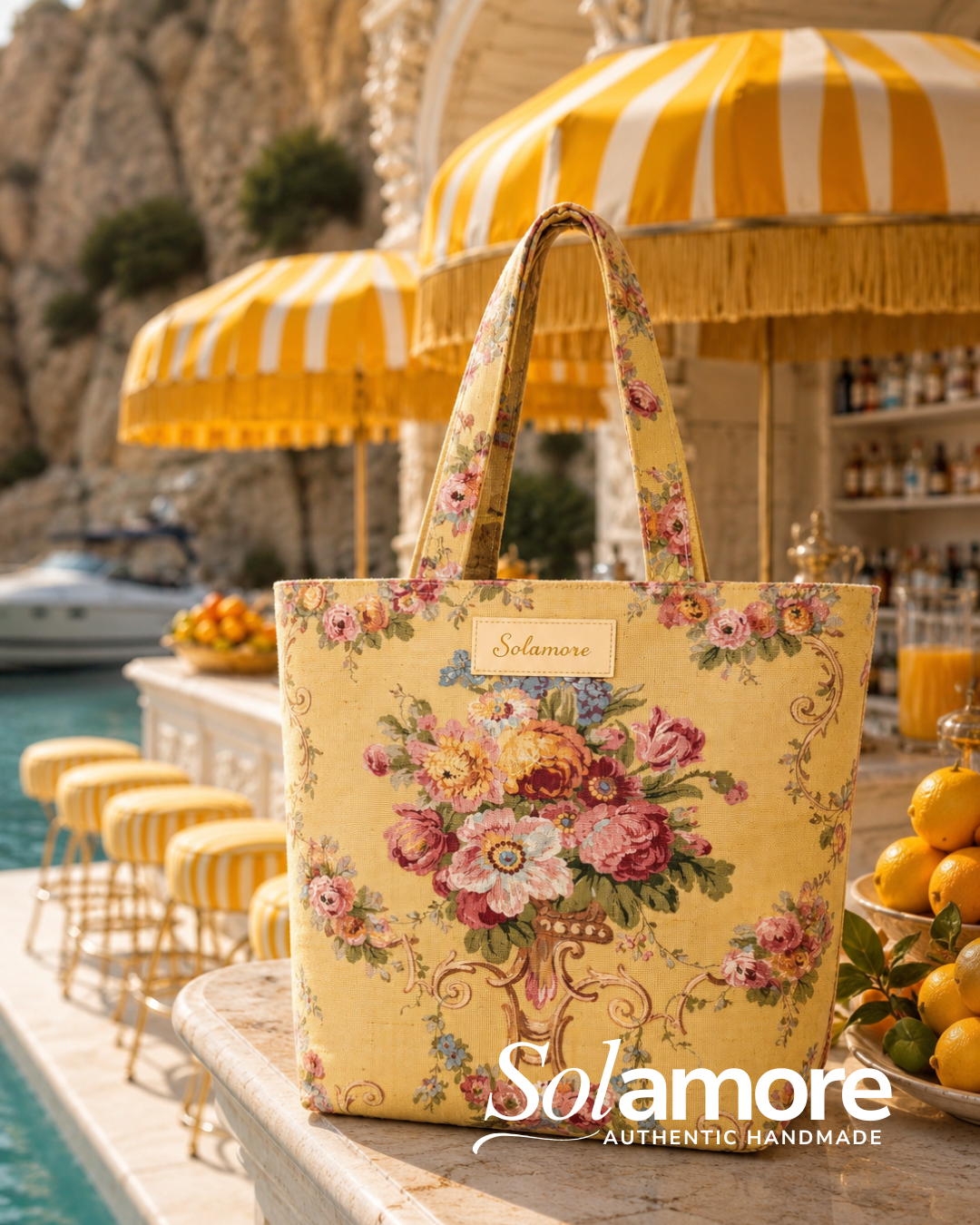 Solamore Vintage Floral Tote Bag – One of a Kind Handmade Handbag
