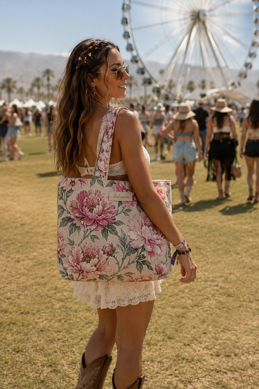 Solamore Pink Peonies Tote Bag – Chic Everyday Carryall