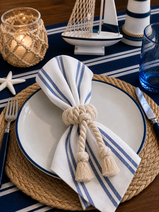 Handmade Nautical Rope Napkin Rings – Set of 4